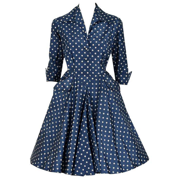 Christian Dior Polka Dot Kleid 1954 Pinterest